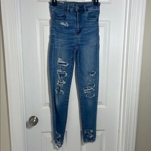 Distressed Blue high rise Women's Jeans